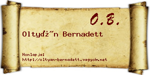 Oltyán Bernadett névjegykártya
